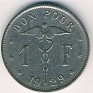 1 Franc Belgium 1929 KM# 89. Uploaded by Granotius